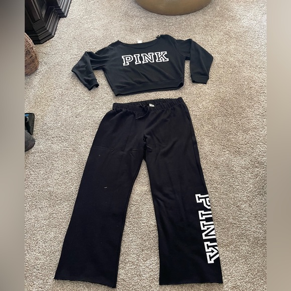 Victoria's Secret Off The Shoulder Sweatshirt & Wide-leg SET - Picture 6 of 6